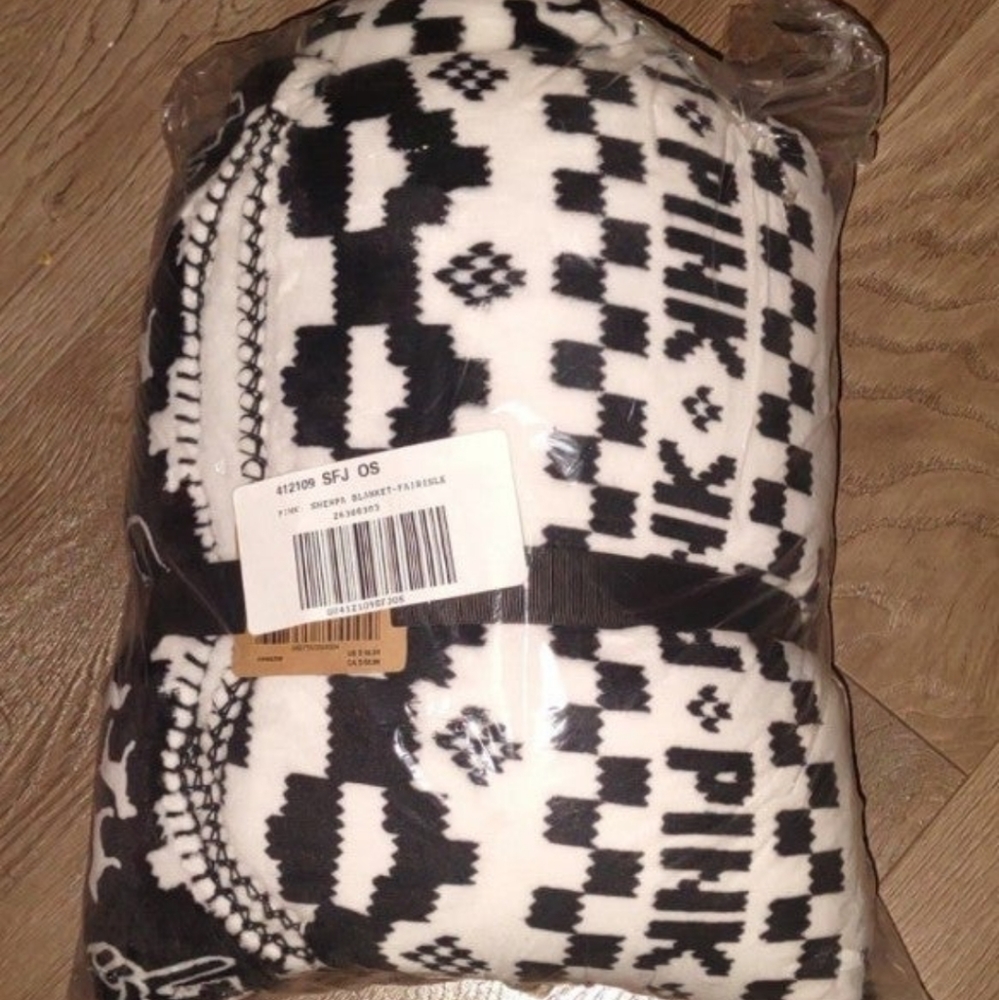 Victoria secret -Black & White "Sherpa Blanket"-50×60 - Picture 4 of 8